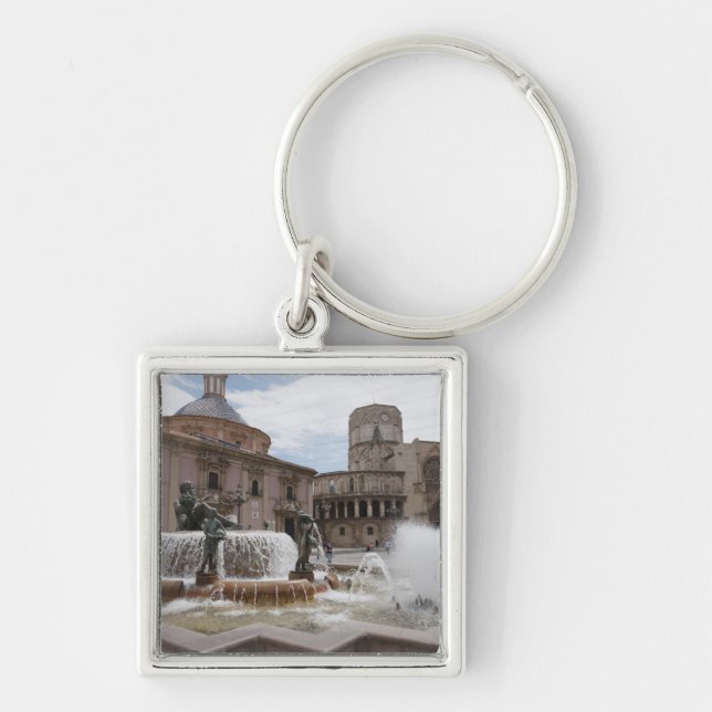 Plaza De La Virgin und Basilica De Virgen Schlüsselanhänger (Vorne)