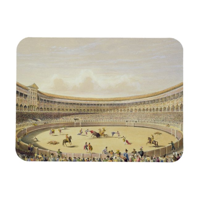 Plaza de Toros von Madrid, 1865 (farbig litho) Magnet (Horizontal)