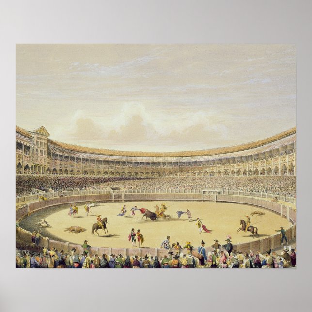 Plaza de Toros von Madrid, 1865 (farbig litho) Poster (Vorne)