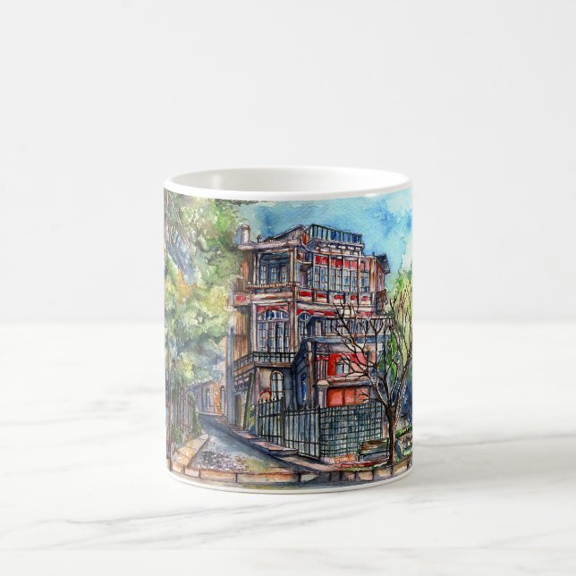 Plaza Joaquín Edwards Bello (acuarela) Kaffeetasse (Mittel)