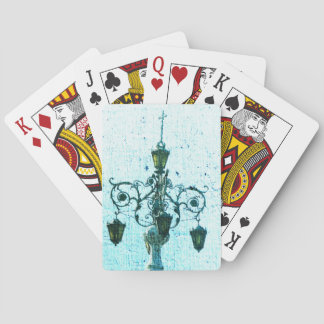 Plaza Light Blue Crackle Spielkarten
