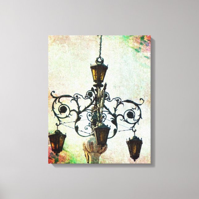Plaza Light Floral Grunge Leinwanddruck (Vorderseite)