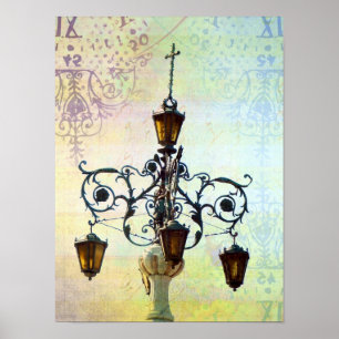 Plaza Light With Pastel Background Poster