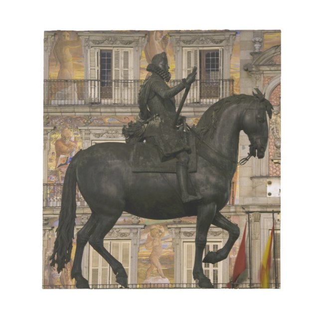 Plaza Mayor mit der Statue Filipe III, Madrid, Notizblock (Vorderseite)