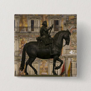 Plaza Mayor mit Statue von Filipe III, Madrid, Button