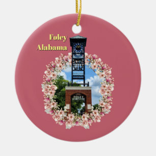 Plaza Uhr, Foley Alabama Pink Shade Keramik Ornament