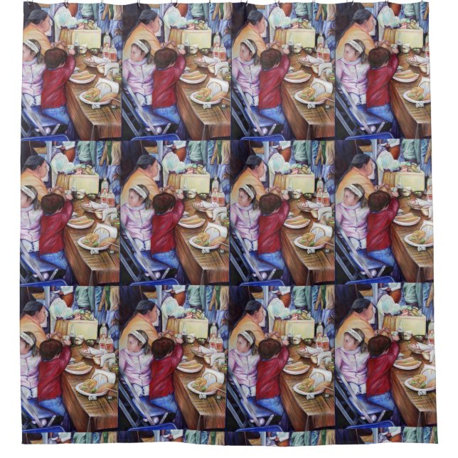 Pleasant Picnic, Mexiko Duschvorhang (Vorderseite)