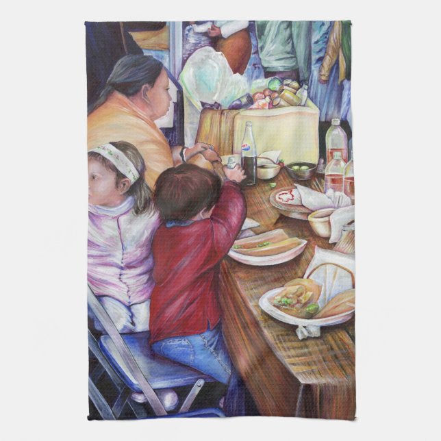 Pleasant Picnic, Mexiko Geschirrtuch (Vertikal)