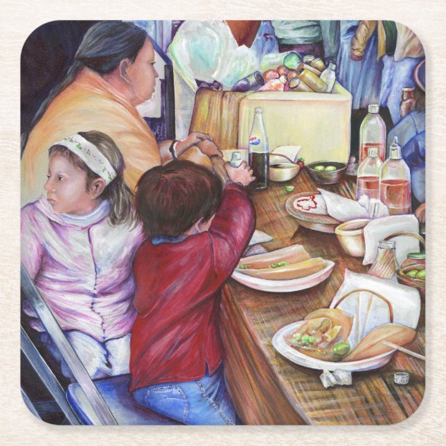 Pleasant Picnic, Mexiko Rechteckiger Pappuntersetzer (Vorderseite)