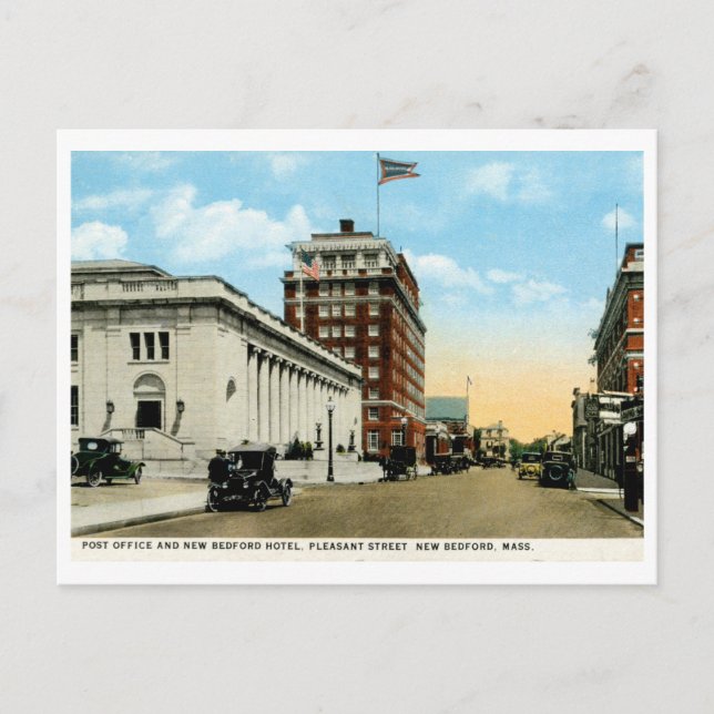 Pleasant St., New Bedford, MA Vintag Postkarte (Vorderseite)