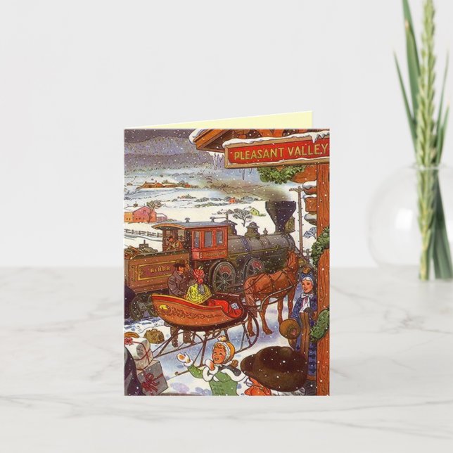 Pleasant Valley Train Sta Weihnachtskarte Feiertagskarte (Vorderseite)