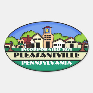 Pleasantville Pennsylvania Städteaufkleber Ovaler Aufkleber