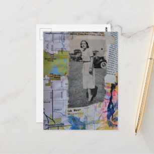 Pleasantville Vintage Frau Collage Postkarte