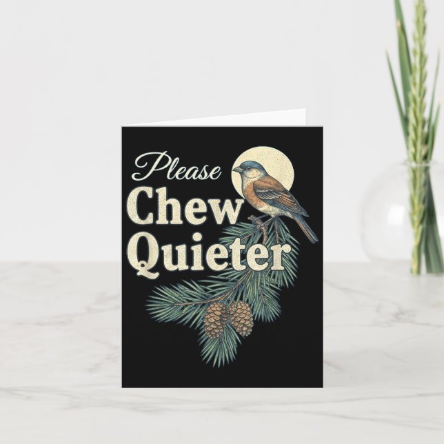 Please Chew Quieter Christmas Funny Novelty  Karte (Vorderseite)