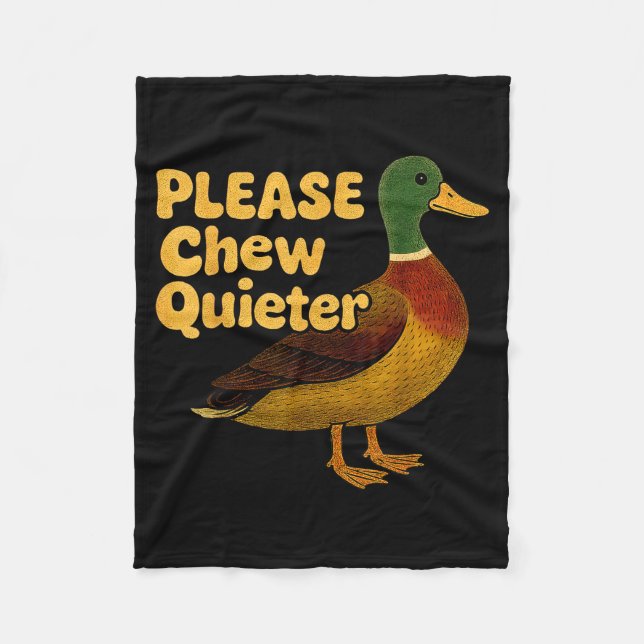 Please Chew Quieter Sarcastic Animal Quote Quirky  Fleecedecke (Vorderseite)