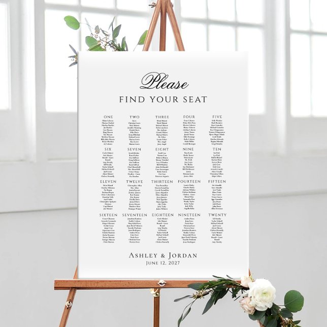 Please Find Your Seat up to 20 tables seating plan Poster (Von Creator hochgeladen)