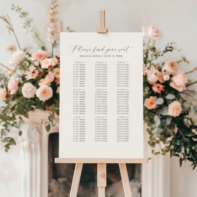 Please Find Your Seat Wedding Seating Chart Poster (Von Creator hochgeladen)