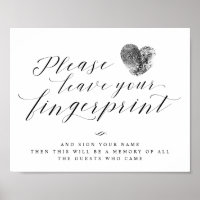 Please Leave Your Fingerprint Guest Book Sign