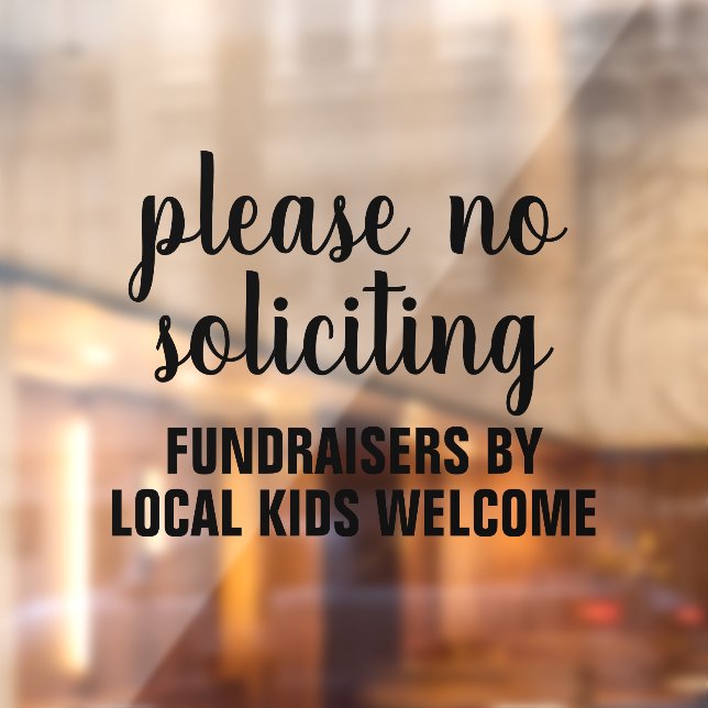 please no soliciting fundraisers by local kids fensteraufkleber (Blatt 2)