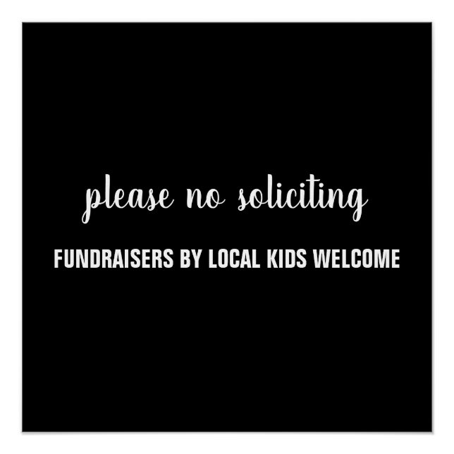 please no soliciting fundraisers by local kids poster (Vorderseite)
