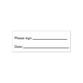 Please Sign and Date with Lines to Write on Permastempel