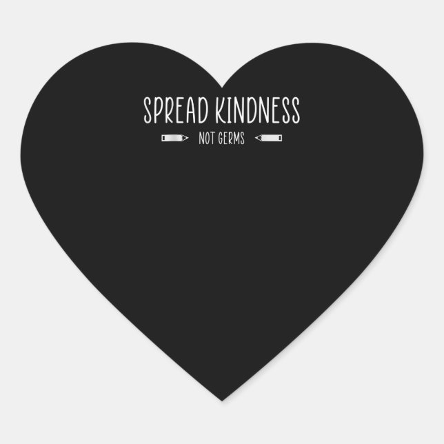 Please Spread Kindness Not Germs Teacher School Herz-Aufkleber (Vorderseite)