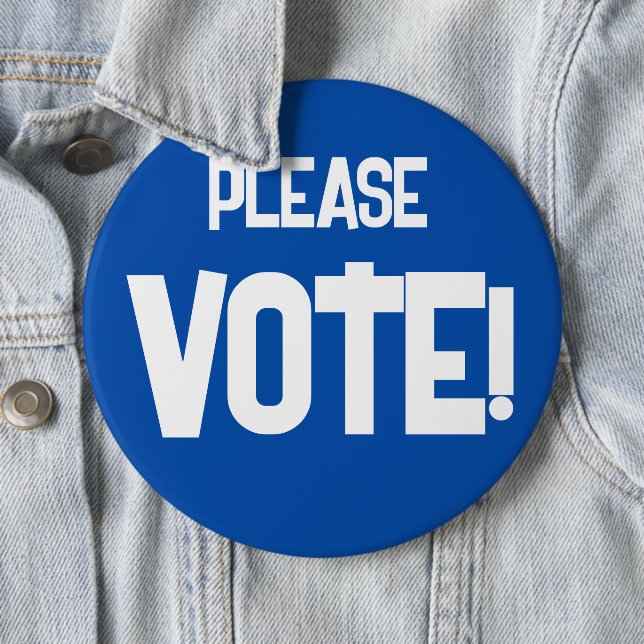 Please VOTE! Blue Campaign Button (Beispiel)
