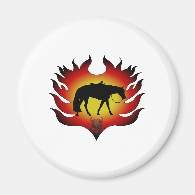 Pleasure Horn in Flammen Magnet (Vorne)