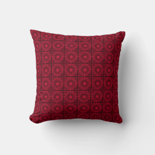 Pleated Corners, Berry Red Square Throw Kissen