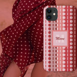 Pleated Stripes – Pink to Red Ombre Case-Mate Case-Mate iPhone Hülle<br><div class="desc">Pleated geometric stripes with stitches and circles in various shades of red to pink. Other colorways available.</div>