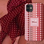 Pleated Stripes – Pink to Red Ombre Case-Mate iPhone Hülle<br><div class="desc">Pleated geometric stripes with stitches and circles in various shades of red to pink. Other colorways available.</div>