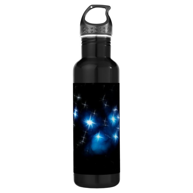 Pleiades Blau-Sternhaufen Edelstahlflasche (Vorderseite)