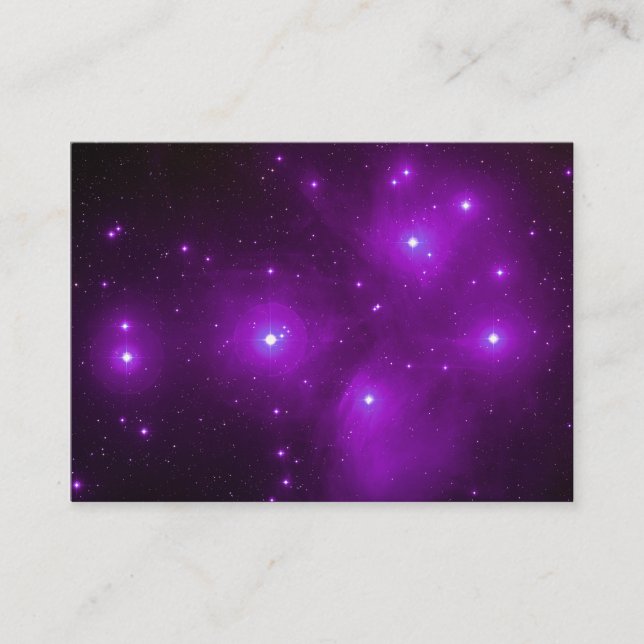Pleiades in Lila Weltraumkunst Visitenkarte (Vorderseite)