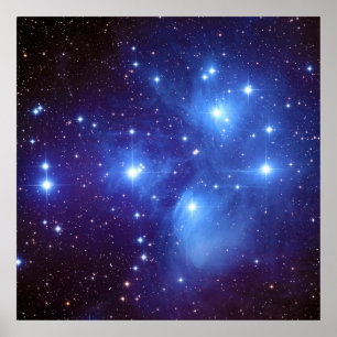 Pleiades Open Star Cluster Sieben Schwestern in Ta Poster