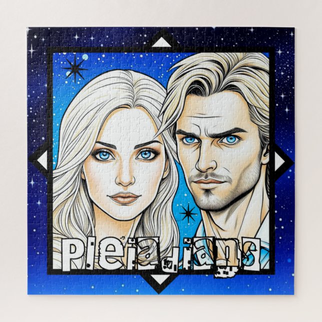 Pleiadier Extra Terrestrials Rennen mit Sternen (Vertikal)