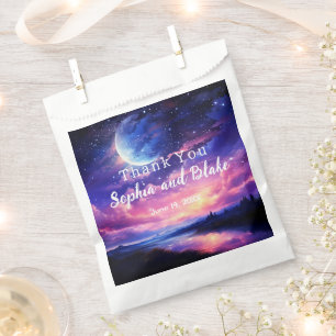 Pleine lune Céleste Étoiles Mariage Faveur Sacs