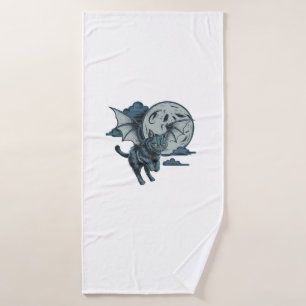 Pleine lune d'Halloween à l'aile de chauve-souris