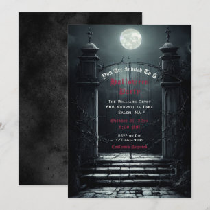 Pleine lune gothique Invitation Halloween