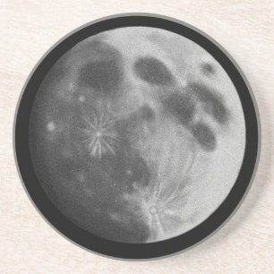 Pleine lune Gris Dessous de verre en grès gris