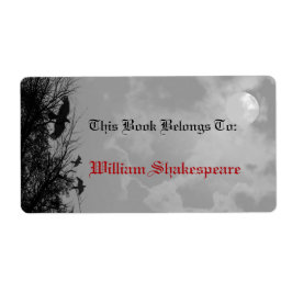 Pleine lune Halloween Ravens Étiquette plaque pers