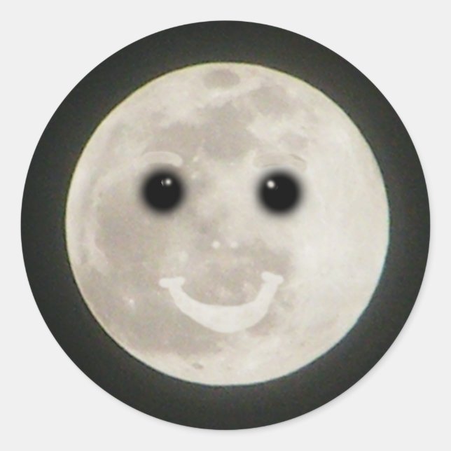 Pleine lune Happy Face Sticker (Devant)
