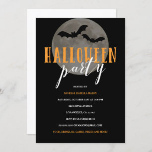Pleine lune  Invitation du parti Halloween