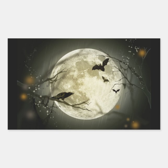 Pleine lune sur Sticker Halloween (Devant)
