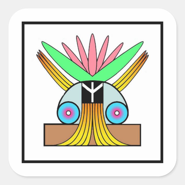Plejaren-Symbol für den Frieden Quadratischer Aufkleber (Vorderseite)