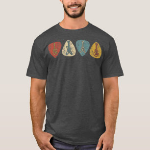 Plektrum farbig Für Gitarrist Retro Vintag P T-Shirt