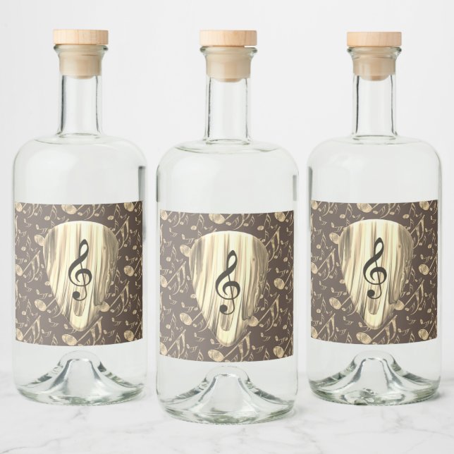 Plektrum für personalisierte Musiknote Alkoholflaschenetikett (Flaschen)