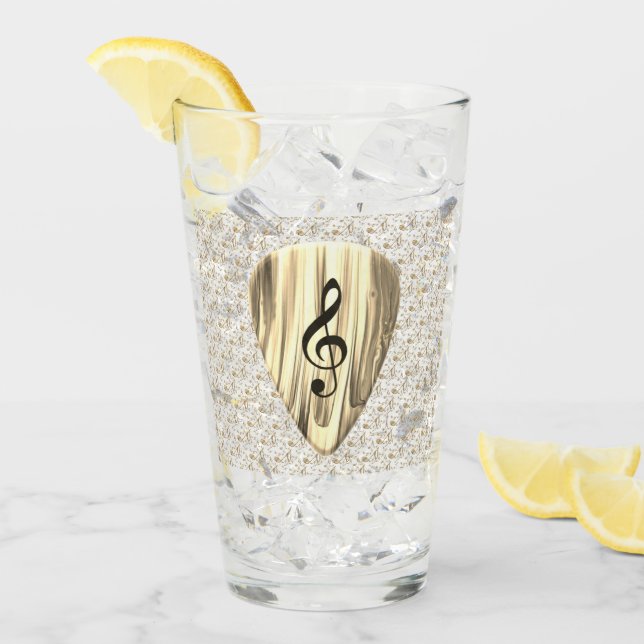 Plektrum für personalisierte Musiknote Glas (Vorderseite Ice)