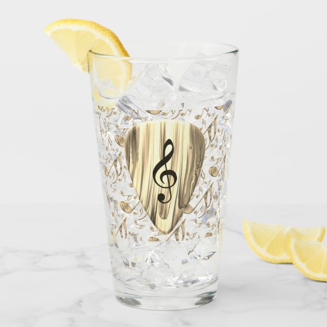 Plektrum für personalisierte Musiknote Glas (Vorderseite Ice)