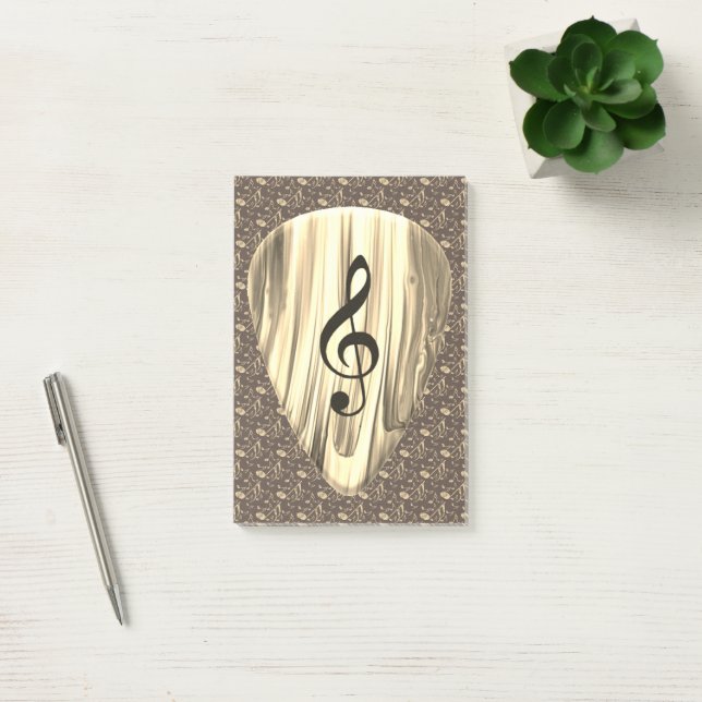 Plektrum für personalisierte Musiknote Post-it Klebezettel (Büro)