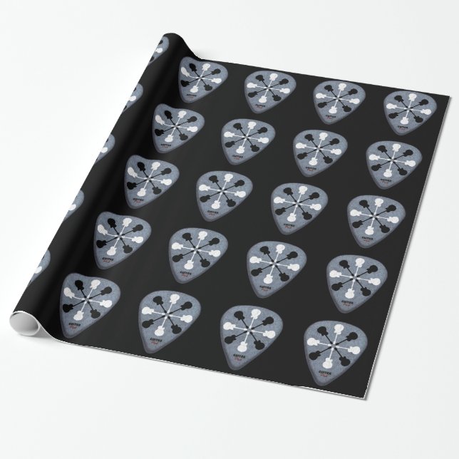 Plektrum schwarz geschenkpapier (Ungerollt)